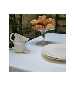 Fleur De Soleil Effen Wit Gecoat Tafelkleed