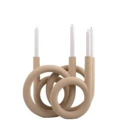 PRESENT TIME Kandelaar Rings - Polyresin - Zandbruin - 38x14,5x30cm -Meubilair Geschäft 01792d99b733459a8d045f9702db3b5d