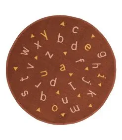 AFKliving Rond Terracotta Alfabet Kindertapijt