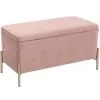 Leitmotiv Bank Snog XL - Velvet Roze, Goud Geverfde Poten - 90x45x45cm