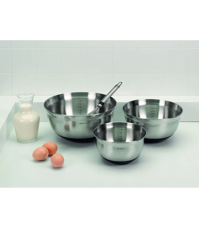 Brabantia Profile Mengkommenset, Antislip Bodem, Matt Steel/Black 4 Brabantia Profile Mengkommenset, Antislip Bodem, Matt Steel/Black - Image 2