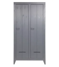 WOOOD Kluiskast - Grenen Geborsteld - Staal Grijs - 190x95x44