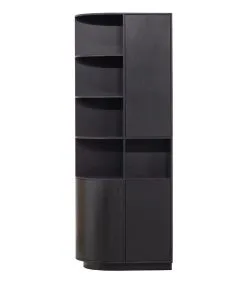 WOOOD Exclusive Exclusive Finca Opbergkast Rond Links - Zwart - 210x78x40