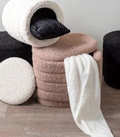 Leitmotiv Poef Cuddly - Bruin - 50x35x40 Cm -Meubilair Geschäft 07cb11987fa84097826042d216e1abe7