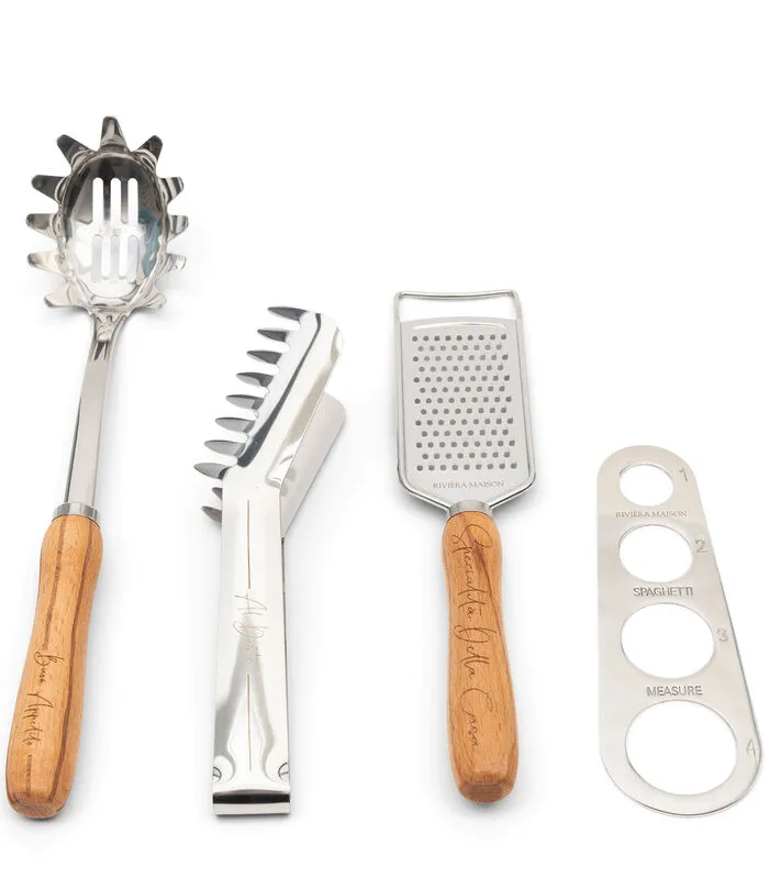 Rivièra Maison Pasta Maker - Italian Pasta - Zilver - Set Van 2 Stuks 3 Rivièra Maison Pasta Maker - Italian Pasta - Zilver - Set Van 2 Stuks