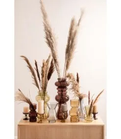 PRESENT TIME Vaas Blush - Glas Donker Grijs - Large - 13x30cm -Meubilair Geschäft 0885a189ed26424aa9620198798aad22 1