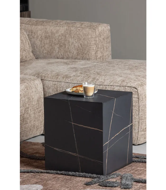 WOOOD Exclusive Exclusive Benji Bijzettafel - Marmerlook - Zwart - 45x40x40 4 WOOOD Exclusive Exclusive Benji Bijzettafel - Marmerlook - Zwart - 45x40x40 - Image 2