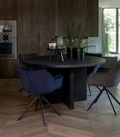 Rivièra Maison Eetkamerstoel Met Armleuning - Carnaby Dining Armchair - Velvet - Blauw -Meubilair Geschäft 0b4a258e66354115879a2cc291a88f7d