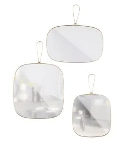 BePureHome Glass Spiegels - Metaal - Antique Brass - Set Van 3