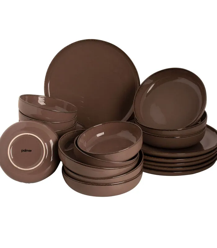 Palmer Serviesset Antigo Porselein 6-persoons 24-delig Bruin 3 Palmer Serviesset Antigo Porselein 6-persoons 24-delig Bruin