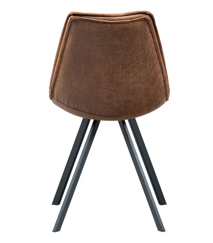 WOOOD Swen Eetkamerstoel - PU - Cognac - Set Van 2 5 WOOOD Swen Eetkamerstoel - PU - Cognac - Set Van 2 - Image 3