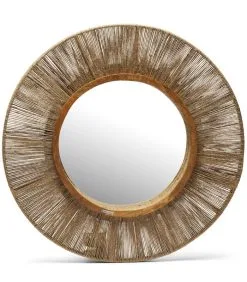 Rivièra Maison Spiegel Rond Met Decoratieve Rand, Wandspiegel - Lupine Rope - Bruin