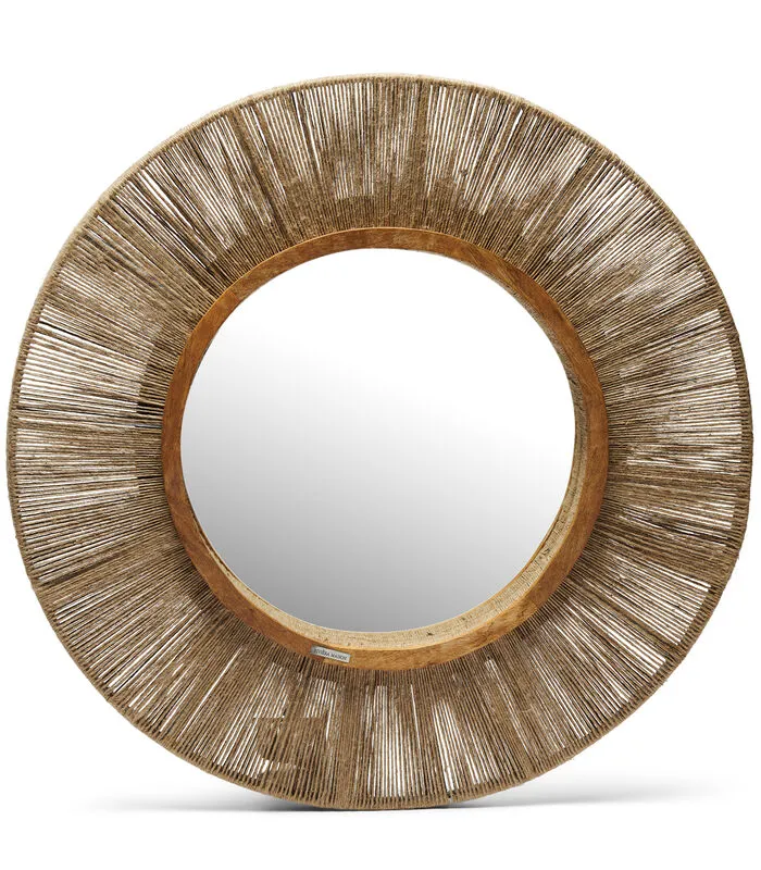 Rivièra Maison Spiegel Rond Met Decoratieve Rand, Wandspiegel - Lupine Rope - Bruin 3 Rivièra Maison Spiegel Rond Met Decoratieve Rand, Wandspiegel - Lupine Rope - Bruin