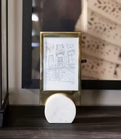 Rivièra Maison Fotolijst Depsey Marble Goud - 15x10 Cm -Meubilair Geschäft 1071a4040ddf42f6a5b1878ab6914061