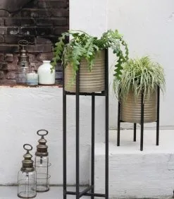 Light & Living Bloempot + Standaard Caski - Tin Brons/Zwart - Ø28,5x80cm 6 Light & Living Bloempot + Standaard Caski - Tin Brons/Zwart - Ø28,5x80cm -Meubilair Geschäft 1177bd73be514fa281a737ea6cfce55f