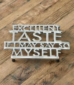 Rivièra Maison Onderzetter, Pannenonderzetter Tekst Excellent Taste - Zilver 5 Rivièra Maison Onderzetter, Pannenonderzetter Tekst Excellent Taste - Zilver -Meubilair Geschäft 11a06d460279438787d0b4872abbb95f