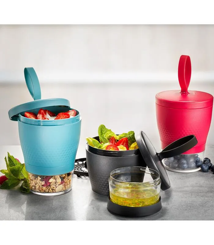 GEFU Snackbox FOODIE, 570 Ml En 185 Ml, Framboosrood 4 GEFU Snackbox FOODIE, 570 Ml En 185 Ml, Framboosrood - Image 2