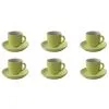 Palmer Koffiekop En Schotel Colors 14 Cl 12 Cm Groen Porselein 6 Stuk(s)