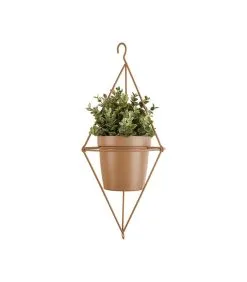 PRESENT TIME Hangende Plantenpot Spatial Diamond - IJzer Karamel Bruin - 13x12cm