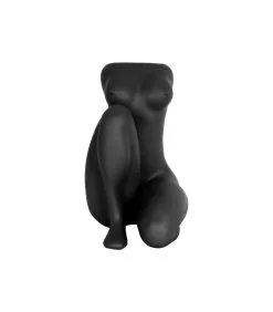 PRESENT TIME Bloempot Sitting Lady - Polyresin - Zwart - 22x28x37cm