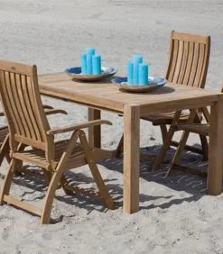 Exotan Verstelbare Tuinstoel Comfort - Teak - Naturel - 109x74x58 -Meubilair Geschäft 162ae4e226ed40058673171b511089cc