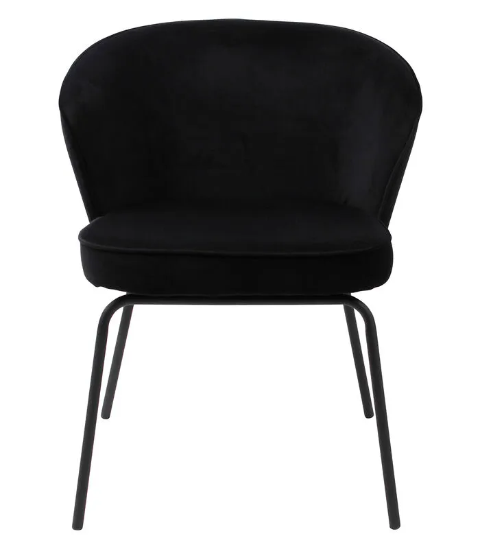 BePureHome Admit Eetkamerstoel - Fluweel - Zwart - Set Van 2 4 BePureHome Admit Eetkamerstoel - Fluweel - Zwart - Set Van 2 - Image 2