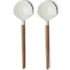 Rivièra Maison Saladebestek 2-Delig Opscheplepel Schelp - Beach Shell - Wit/ Bruin
