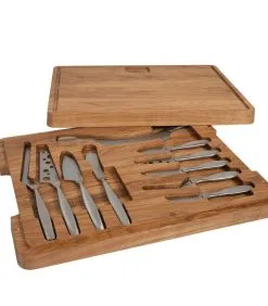 Boska Ultimate Cheese Set Monaco+ - 10 RVS Kaasmessen - Luxe Serveerplank