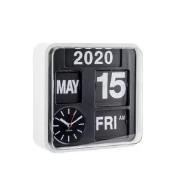 Karlsson Wandklok Mini Flip - Wit/Zwart - 24x24x10cm