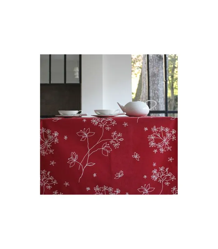 Fleur De Soleil Gecoat Tafelkleed Astrance Rood 3 Fleur De Soleil Gecoat Tafelkleed Astrance Rood