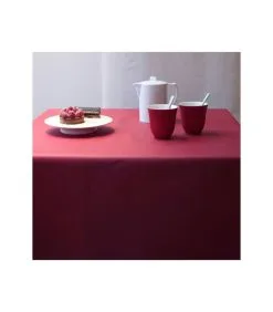 Fleur De Soleil Effen Rood Gecoat Tafelkleed