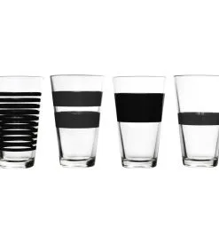 Salt & Pepper Glas 32,5cl Zwart Stripes - Set/4