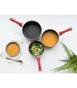 LIVOO Set Van 3 Kookpotten Met Steenlook -Meubilair Geschäft 183940a2bec0480d82430c40a8c7f4ce