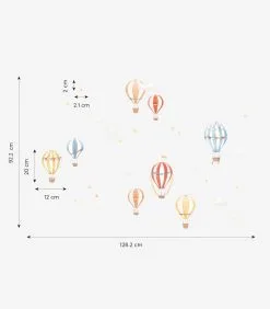 Lilipinso GENTLE FRIENDS Muursticker Kinderkamer - Luchtballonnen 64x40 Cm -Meubilair Geschäft 1bbd9ea25891463f8c7b832eaf3c1881