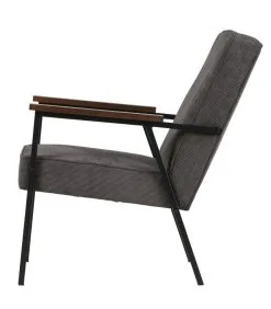 WOOOD Sally Fauteuil - Ribstof - Antraciet - 87x65x82 -Meubilair Geschäft 1c7a2d27d5764d00a215b74599a86563