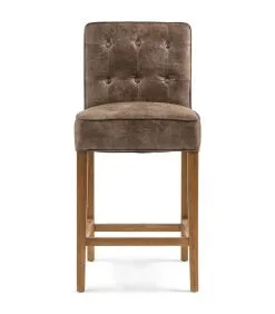 Rivièra Maison Riviera Maison Barkruk Met Rugleuning - Cape Breton Counter Stool - Bruin