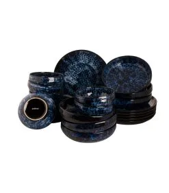 Palmer Serviesset Bama Blue Stoneware 6-persoons 24-delig Blauw
