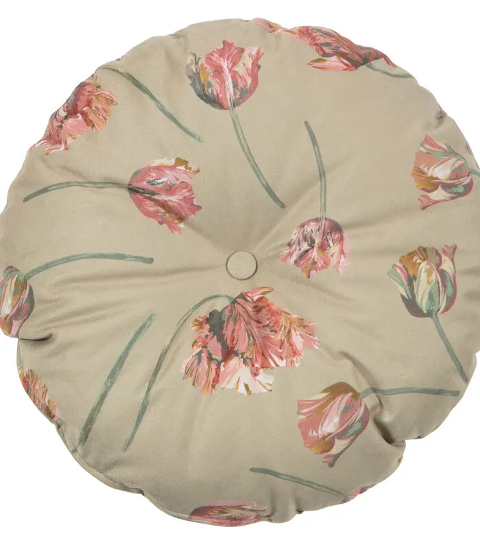 BePureHome Vogue Kussen Rond - Velvet - Rococo Agave - 45x45 3 BePureHome Vogue Kussen Rond - Velvet - Rococo Agave - 45x45