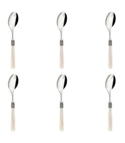 Eme Dessertlepel Mona Lisa 18.8 Cm 18/10 Offwhite Zilver 6 Stuk(s)