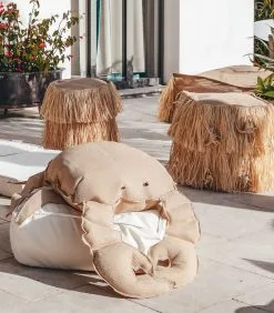 MX HOME Buitenpoef In Raffia-effect En Franjes -Meubilair Geschäft 2081f05fae1a4f6dac8ef2a06626cbde