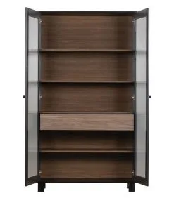 WOOOD Goos 2-deurs Vitrinekast - Grenen - Zwart/Walnoot - 200x110x44 7 WOOOD Goos 2-deurs Vitrinekast - Grenen - Zwart/Walnoot - 200x110x44 -Meubilair Geschäft 210c2a37c8154891a64ea1e819278ae9