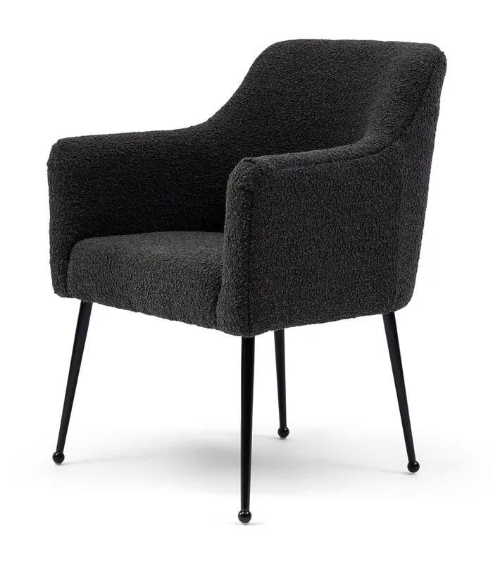 Rivièra Maison Eetstoel The Smith DAC Boucle Beluga - Polyester, Acrylic, Iron - (LxBxH) 66.0x67.0x86.0 Cm 4 Rivièra Maison Eetstoel The Smith DAC Boucle Beluga - Polyester, Acrylic, Iron - (LxBxH) 66.0x67.0x86.0 Cm - Image 2