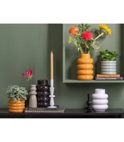 PRESENT TIME Vaas Bobbly Glazed - Zwart - Ø15x24cm -Meubilair Geschäft 21b4eed3ed764a35a70735371577fb37