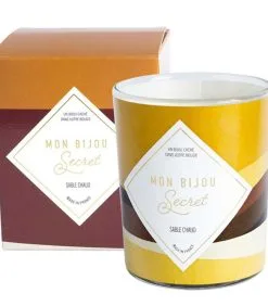 Mon Bijou Secret Geurkaars Zand Met Gouden Messing Ring