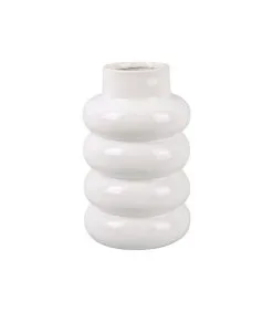 PRESENT TIME Vaas Bobbly Glazed - Wit - Ø15x24cm