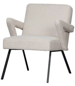 WOOOD Fauteuil Clark - Bouclé - Naturel - 83x60x80