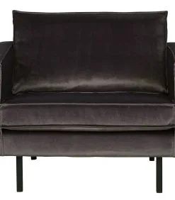 BePureHome Rodeo Fauteuil - Velvet - Antraciet - 85x105x86
