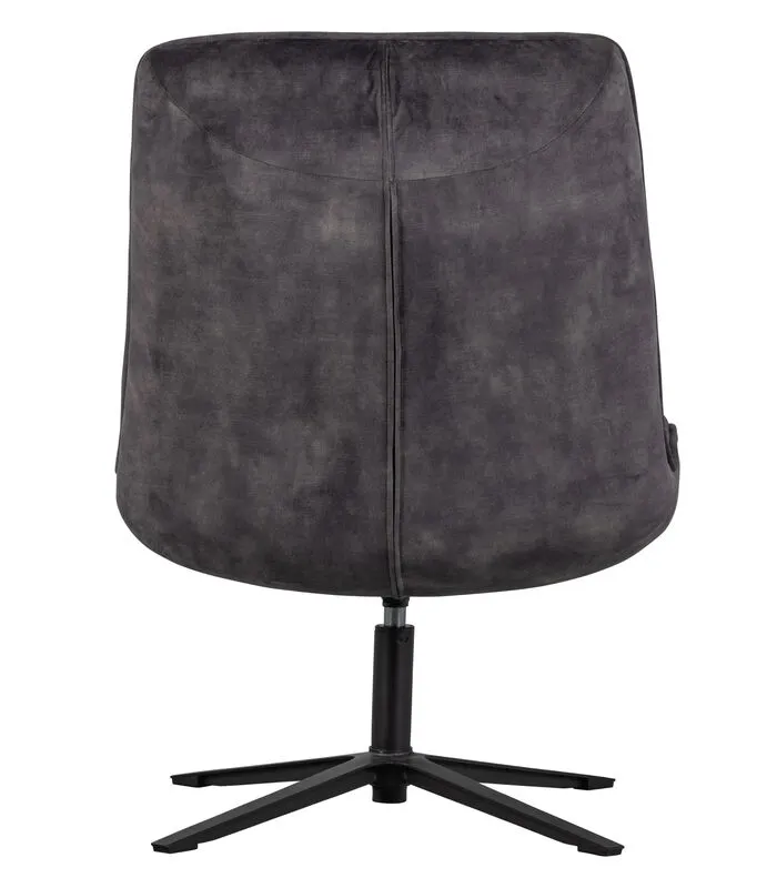 WOOOD Job Draaifauteuil - Velvet - Antraciet - 101x70x85 6 WOOOD Job Draaifauteuil - Velvet - Antraciet - 101x70x85 - Image 4