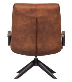 WOOOD Jouke Draaifauteuil Met Armleuning - Kunstleer - Cognac - 96x70x85 -Meubilair Geschäft 259651ceca784f49b47bccd251178b0e