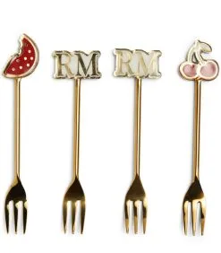 Rivièra Maison Gebaksvorkjes Summer Goud - 4 Stuks - 16x4x1 Cm